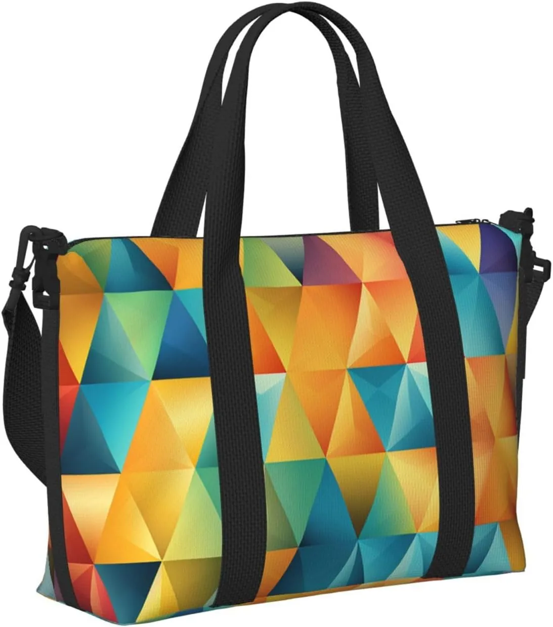 Gym Bag Colorful Triangle Duffel Bag for Men Women Travel Overnight Bag with Shoe Compartment Workout Bags