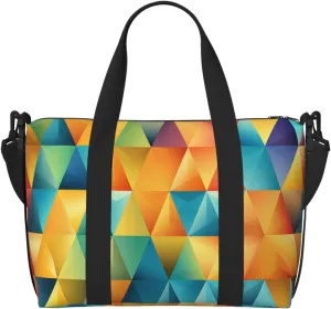 Gym Bag Colorful Triangle Duffel Bag for Men Women Travel Overnight Bag with Shoe Compartment Workout Bags