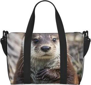 Gym Bag Cute otter1 Duffel Bag for Men Women Travel Overnight Bag with Shoe Compartment Workout Bags