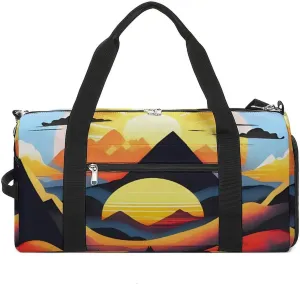 Gym Bag for Men Women Travel Duffle Bag Lightweight Weekender Duffel Bag Sunrise Mountain Carry on Bag