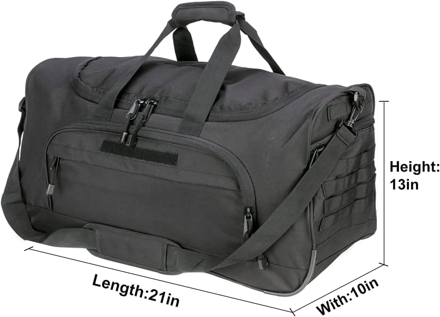 Gym Bag for Women & Men Tactical Duffle Military Weekender Work Out Lightweight Waterproof Sports Tote Shoe Pocket Black