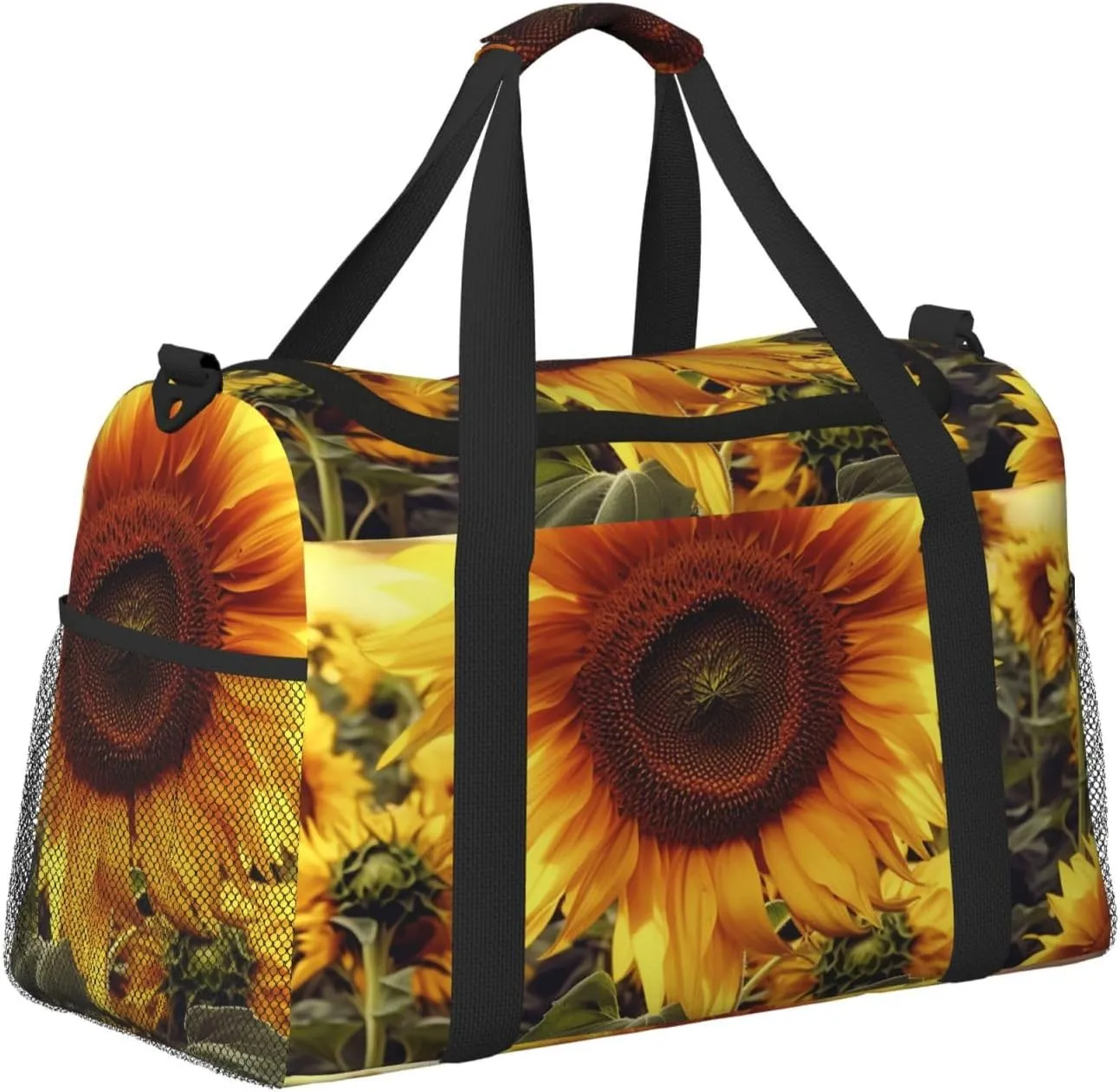 Gym Bag Sunflower Duffel Bag for Men Women Travel Overnight Bag with Shoe Compartment Workout Bags