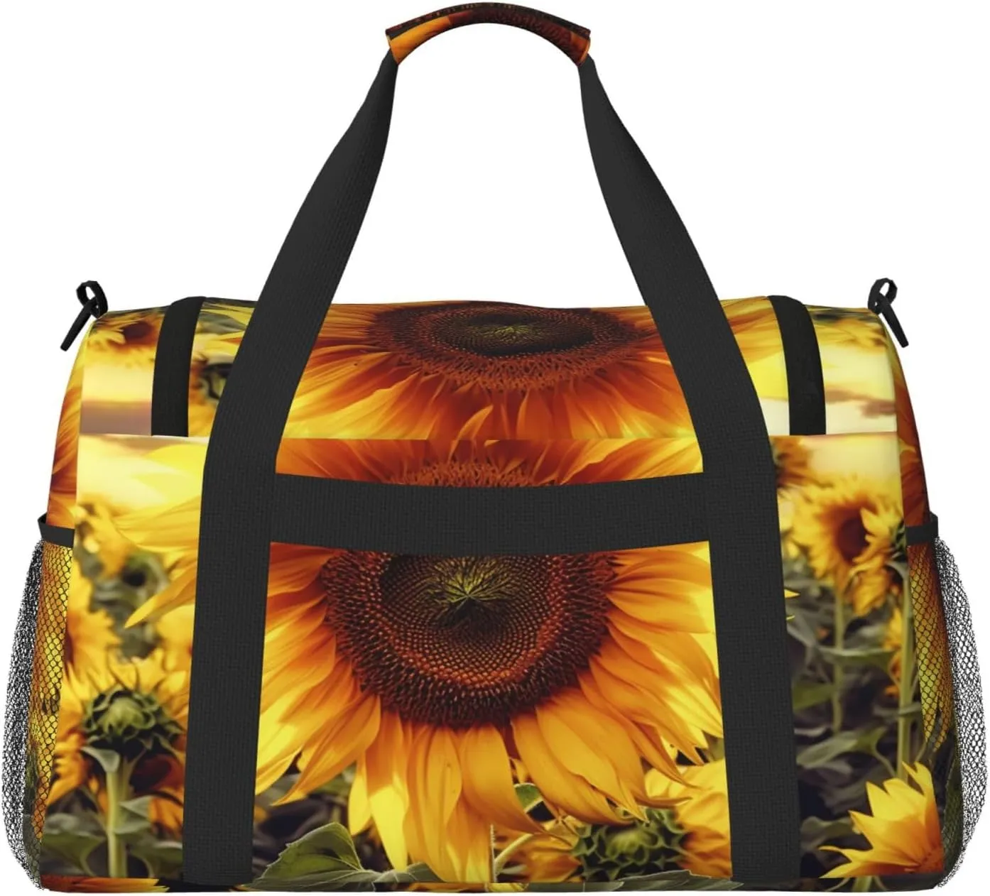 Gym Bag Sunflower Duffel Bag for Men Women Travel Overnight Bag with Shoe Compartment Workout Bags