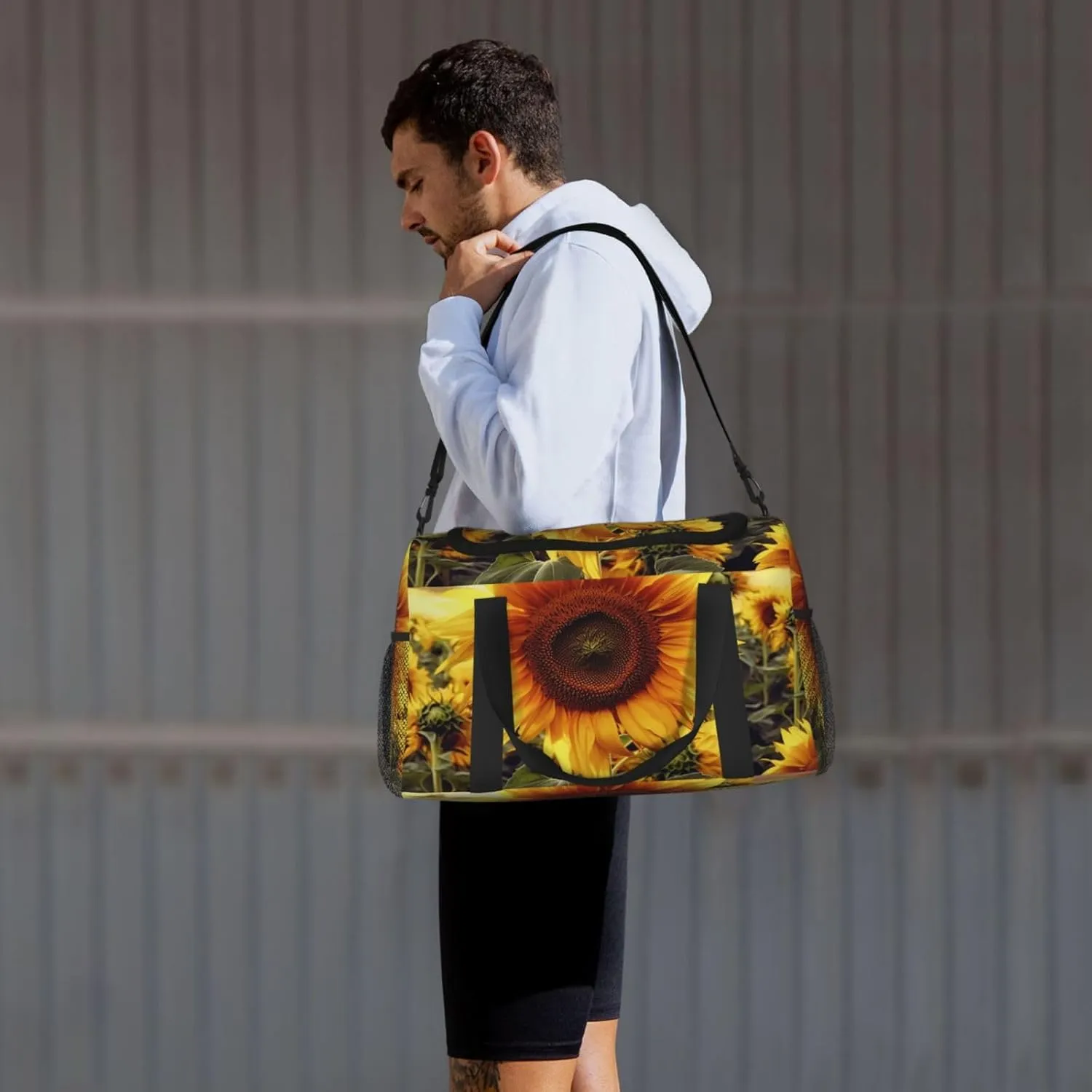 Gym Bag Sunflower Duffel Bag for Men Women Travel Overnight Bag with Shoe Compartment Workout Bags