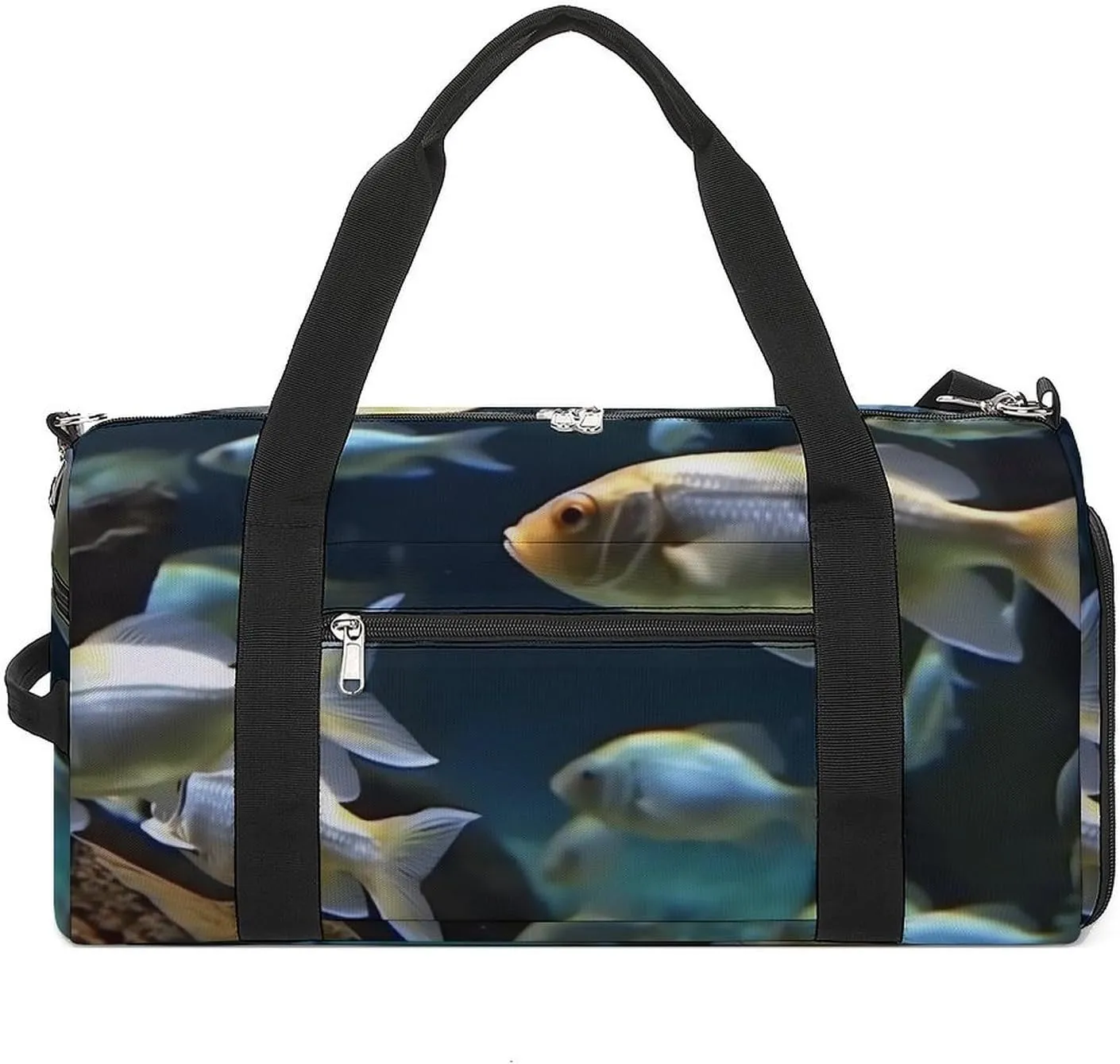 Gym Bag Swimming Fish Duffel Bag for Men Women Travel Overnight Bag with Shoe Compartment Workout Bags