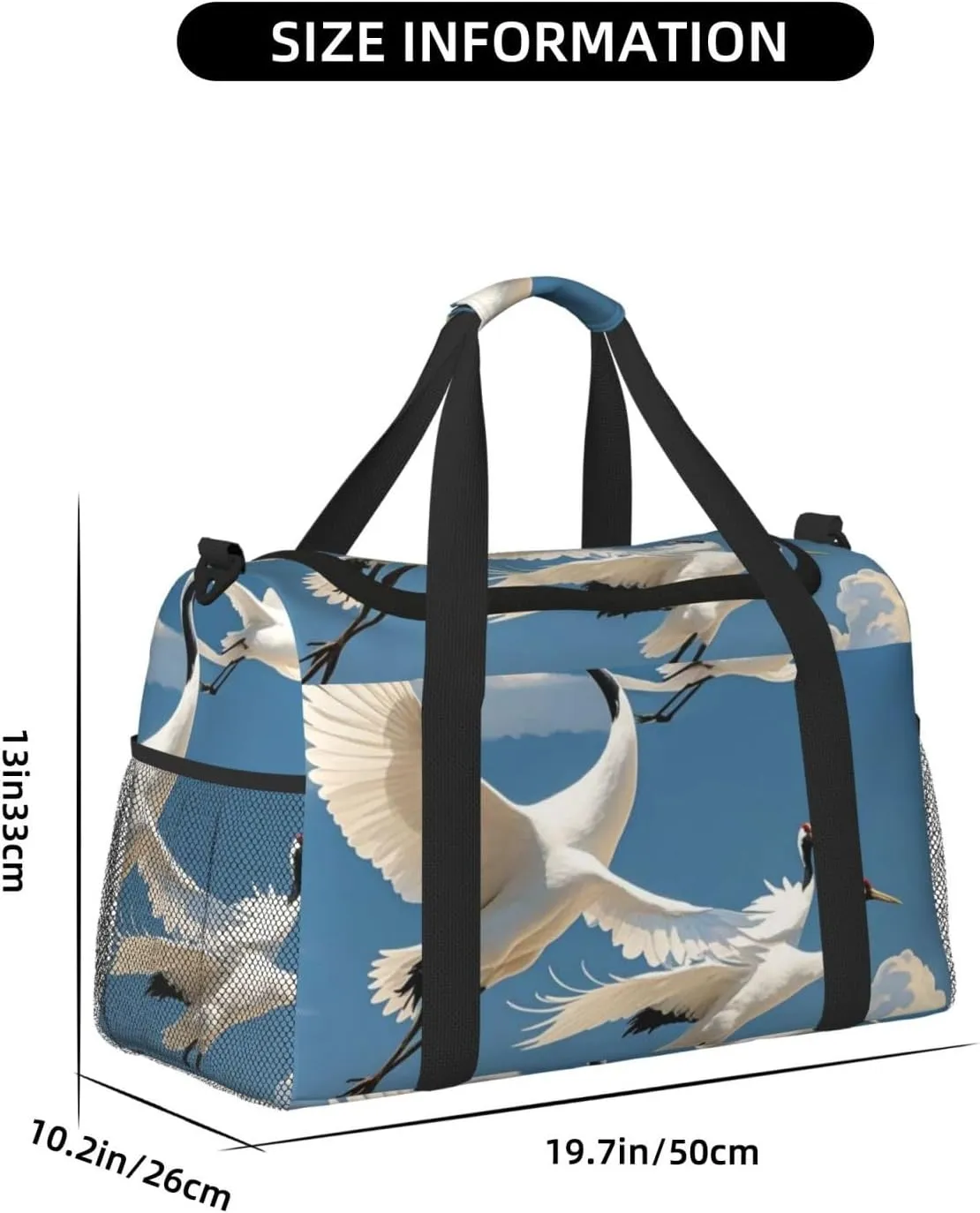Gym Bag Three Pelicans Duffel Bag for Men Women Travel Overnight Bag with Shoe Compartment Workout Bags