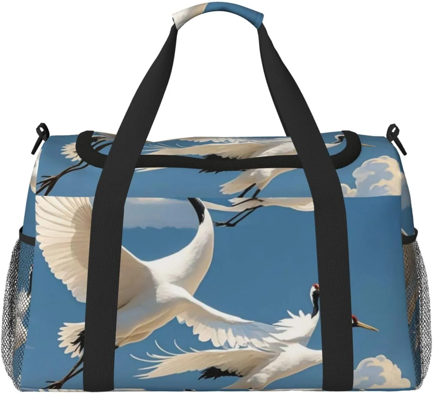 Gym Bag Three Pelicans Duffel Bag for Men Women Travel Overnight Bag with Shoe Compartment Workout Bags