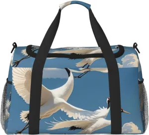 Gym Bag Three Pelicans Duffel Bag for Men Women Travel Overnight Bag with Shoe Compartment Workout Bags
