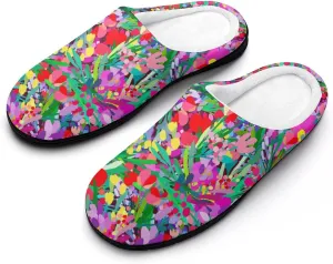 Halloween Party Green House Slippers For Woman Mens Funny Memory Foam Bedroom Slippers Indoor Outdoor Slip-On Shoes