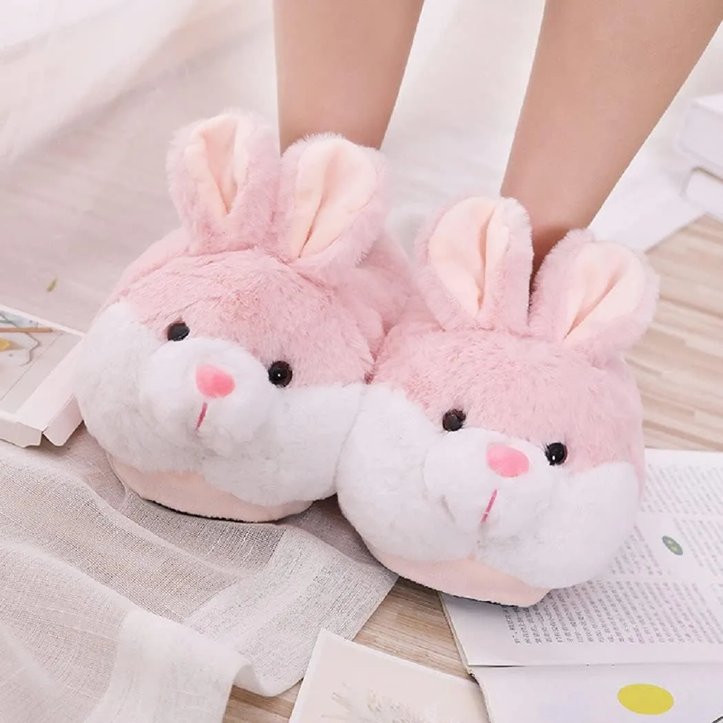 HANDKEI Women's Bunny Slippers - Funny Animal Indoor Plush Slippers