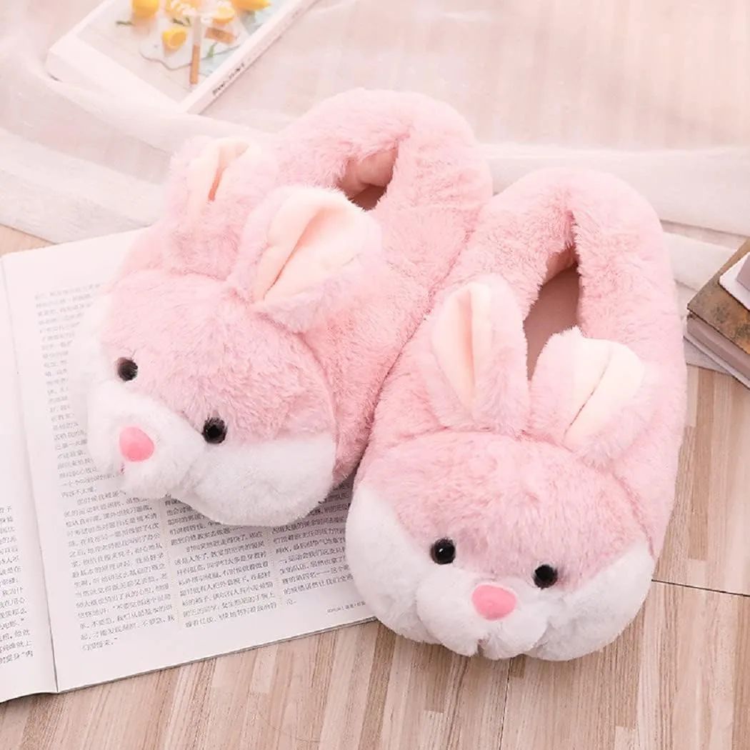 HANDKEI Women's Bunny Slippers - Funny Animal Indoor Plush Slippers