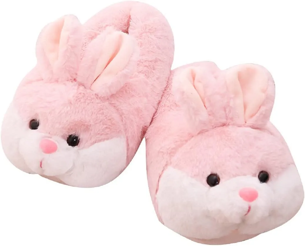 HANDKEI Women's Bunny Slippers - Funny Animal Indoor Plush Slippers