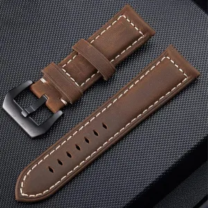 Handmade 4 Color Watch Accessories Leather 20mm 22mm 24mm 26mm Watchband Watch Strap & Watch Band(White-Patch Five-Pointed star4,26mm)