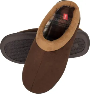 Hanes Men's Memory Foam Indoor Outdoor Microsuede Clog Slipper Shoe with Fresh Iq