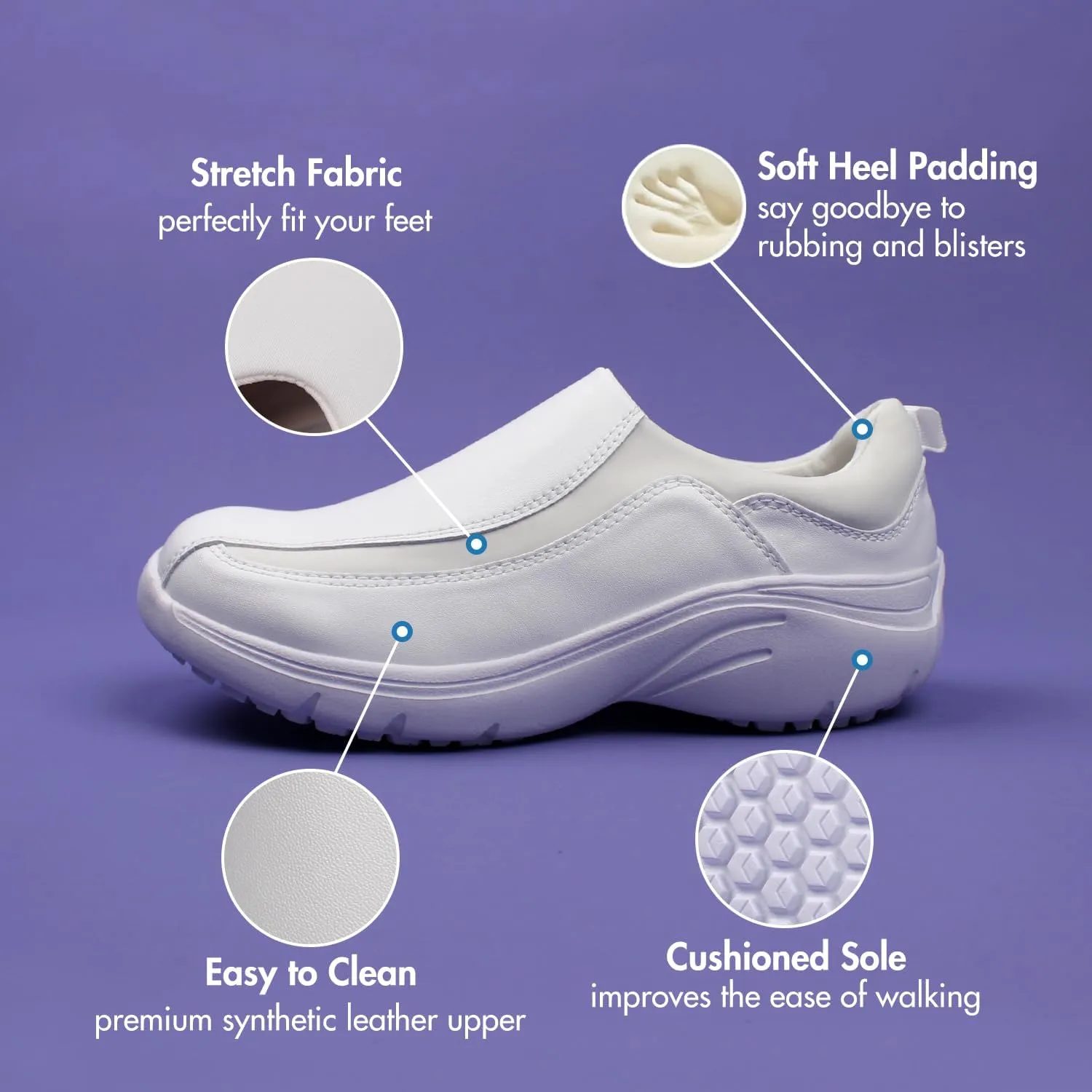 Hawkwell Women's Slip on Lightweight Nursing Shoes Slip Resistant Healthcare Work Shoes