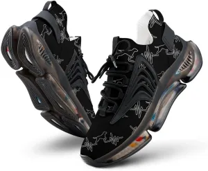 Heartbeat Pulse Line Walking Shoes for Men Lightweight Tennis Fashion Elastic Sports Shoes Cushion Basketball Shoes
