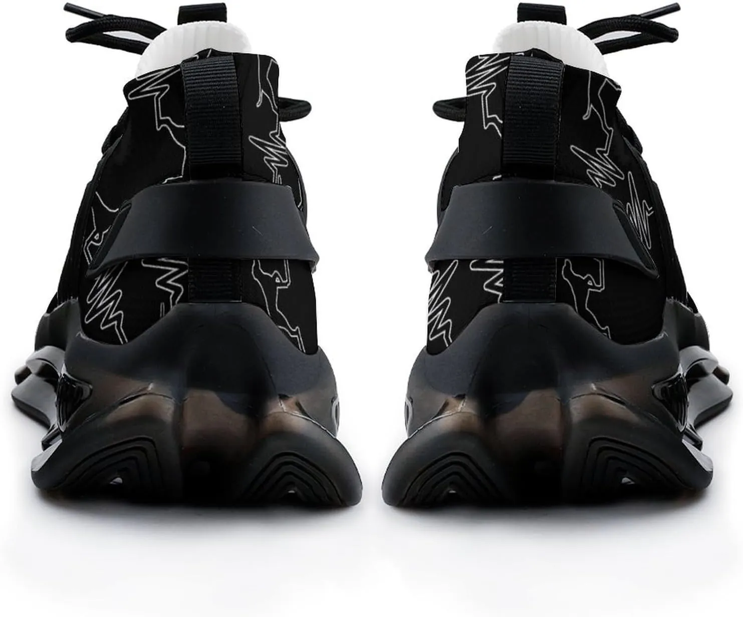 Heartbeat Pulse Line Walking Shoes for Men Lightweight Tennis Fashion Elastic Sports Shoes Cushion Basketball Shoes