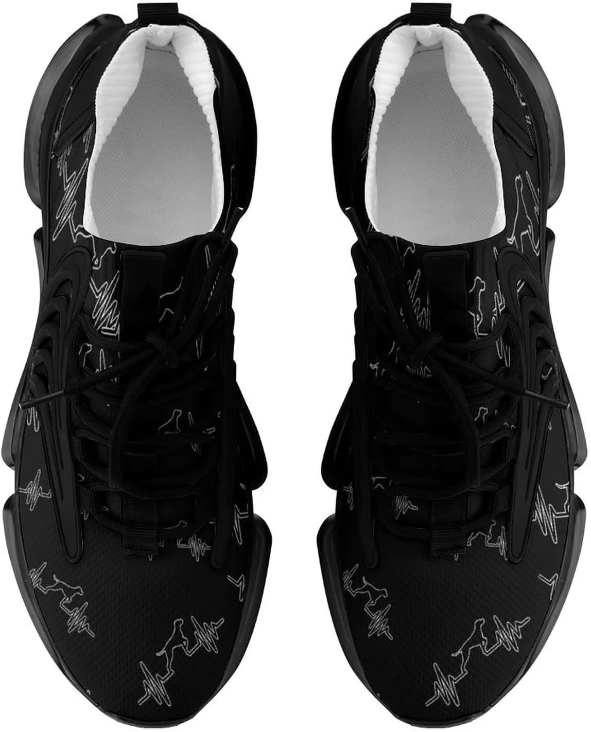 Heartbeat Pulse Line Walking Shoes for Men Lightweight Tennis Fashion Elastic Sports Shoes Cushion Basketball Shoes