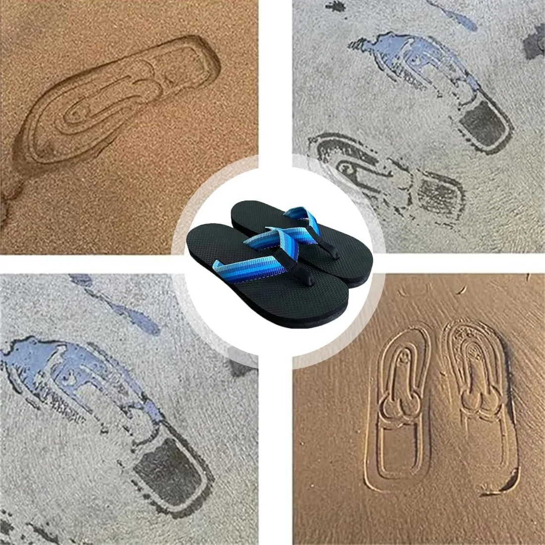 Hidden Flops, Funny Parody Creative Hidden Flip Flops, Non Slip Quick-Dry Beach Sandals, Outdoor Athletic Slippers Flip Flops Novelty Gift (Blue, 11)
