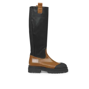 High shaft boot with zipper
