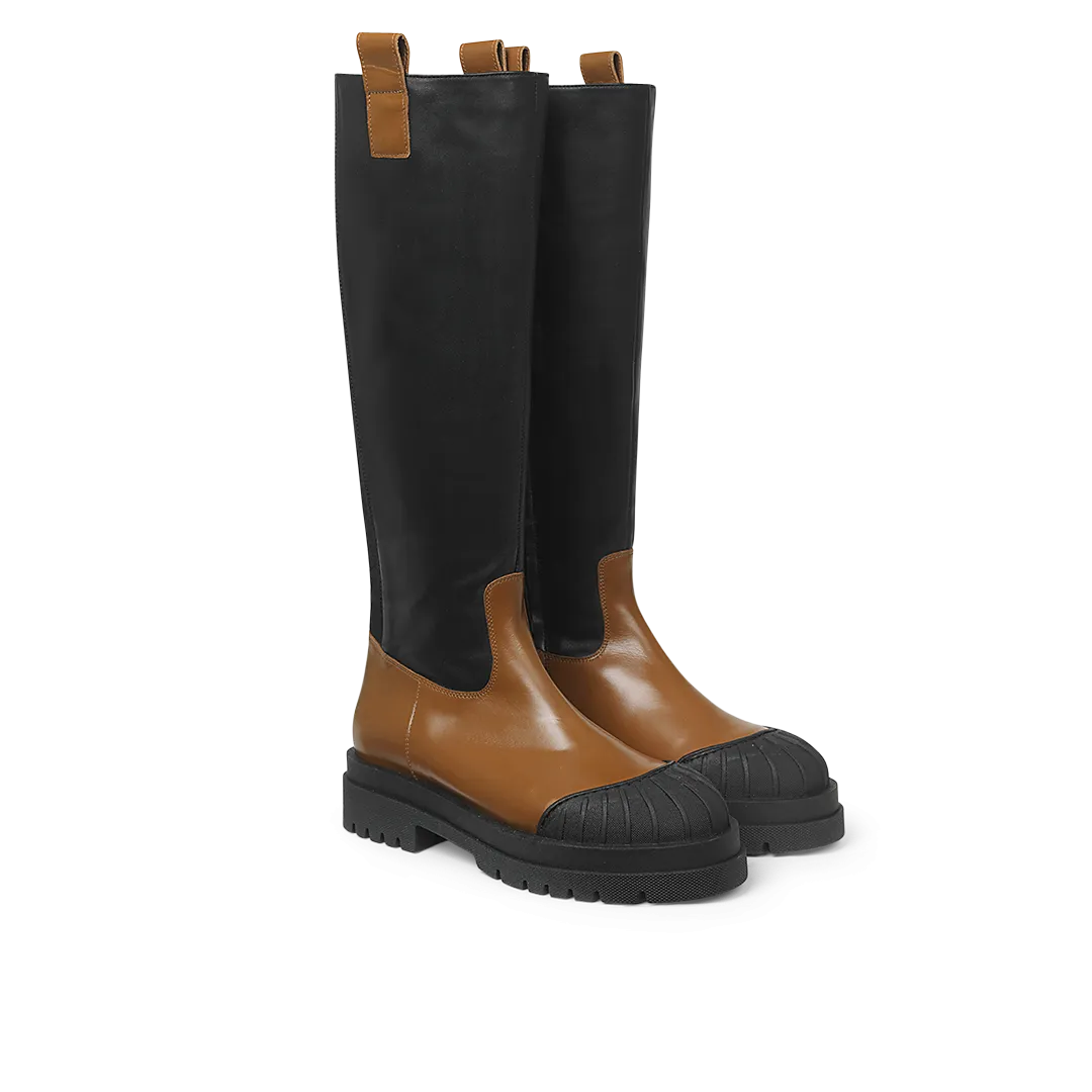 High shaft boot with zipper