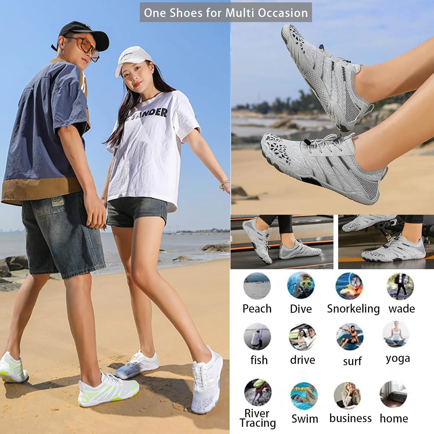 Hike Barefoot Shoes Women Men Pro Water Footwear Wide Toe Box Non-Slip Unisex Athletic Outdoor Running Shoes