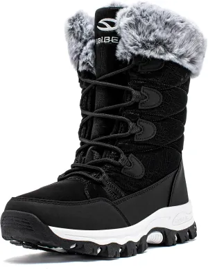 HOBIBEAR Kids Winter Snow Boots Waterproof Outdoor Warm Faux Fur Lined Shoes