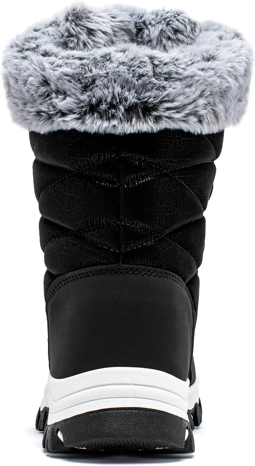 HOBIBEAR Kids Winter Snow Boots Waterproof Outdoor Warm Faux Fur Lined Shoes