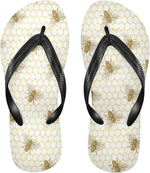 Honey Bee Combs Womens Flip Flops Summer Beach Sandals Casual Thong Slippers Comfortable Shower Slippers Non Slip Water Sandals shoes M