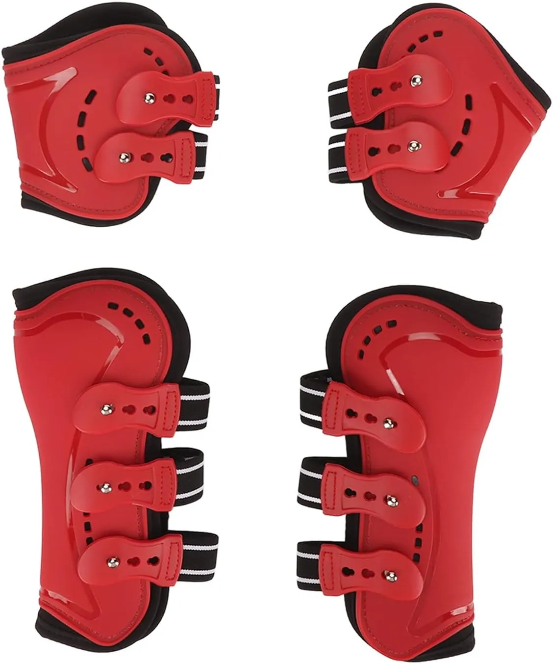 Horse Front and Rear Protective Boot, Fit Double Elastic Straps Ventilation Holes Soft Shock Absorbing Horse Leg Protector