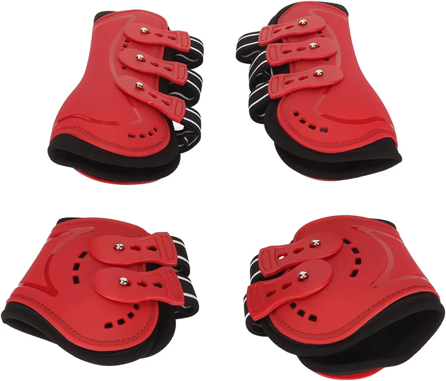 Horse Front and Rear Protective Boot, Fit Double Elastic Straps Ventilation Holes Soft Shock Absorbing Horse Leg Protector