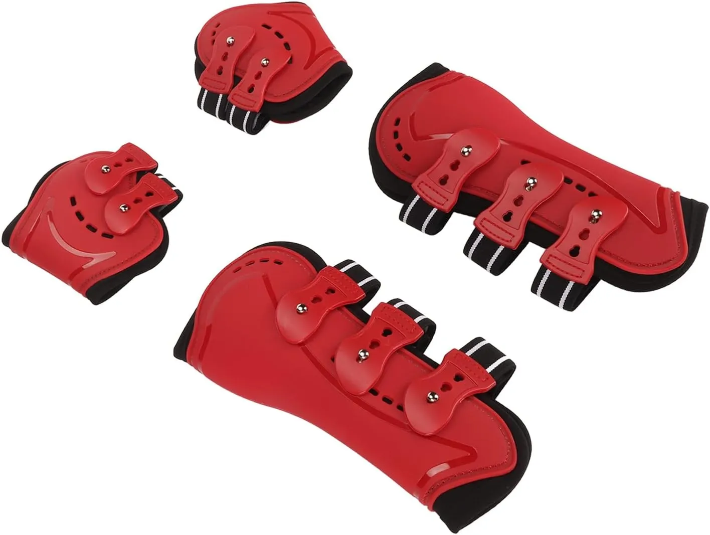 Horse Front and Rear Protective Boot, Fit Double Elastic Straps Ventilation Holes Soft Shock Absorbing Horse Leg Protector