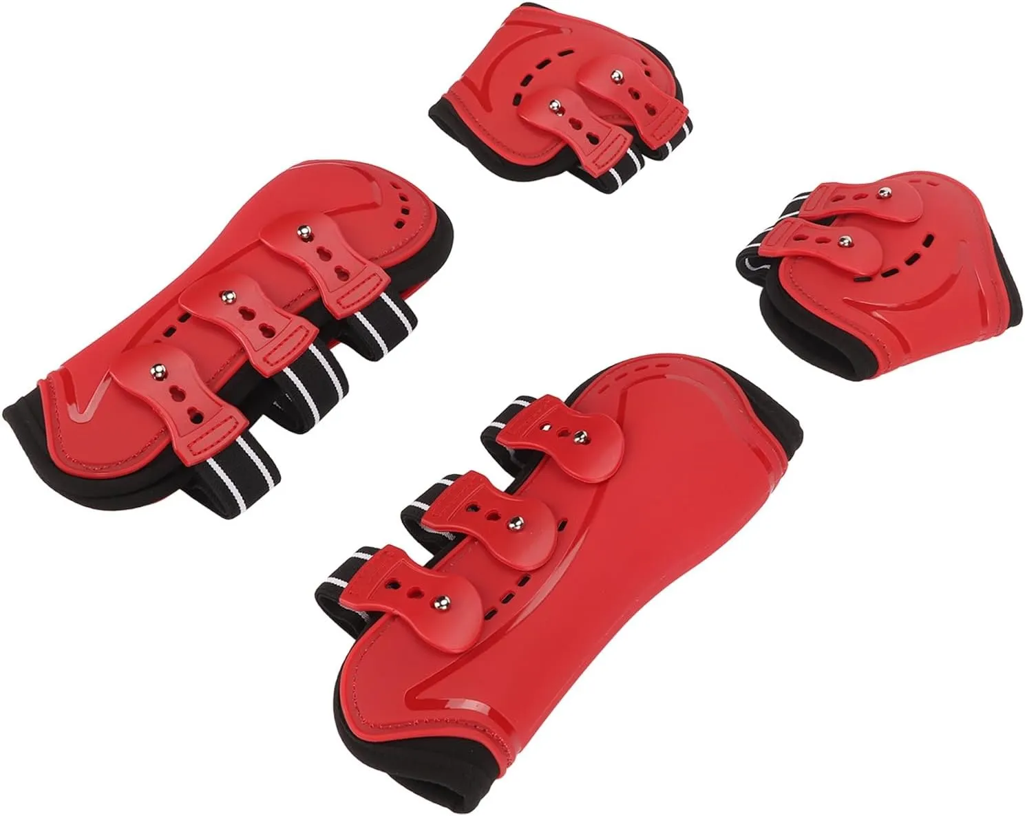Horse Front and Rear Protective Boot, Fit Double Elastic Straps Ventilation Holes Soft Shock Absorbing Horse Leg Protector