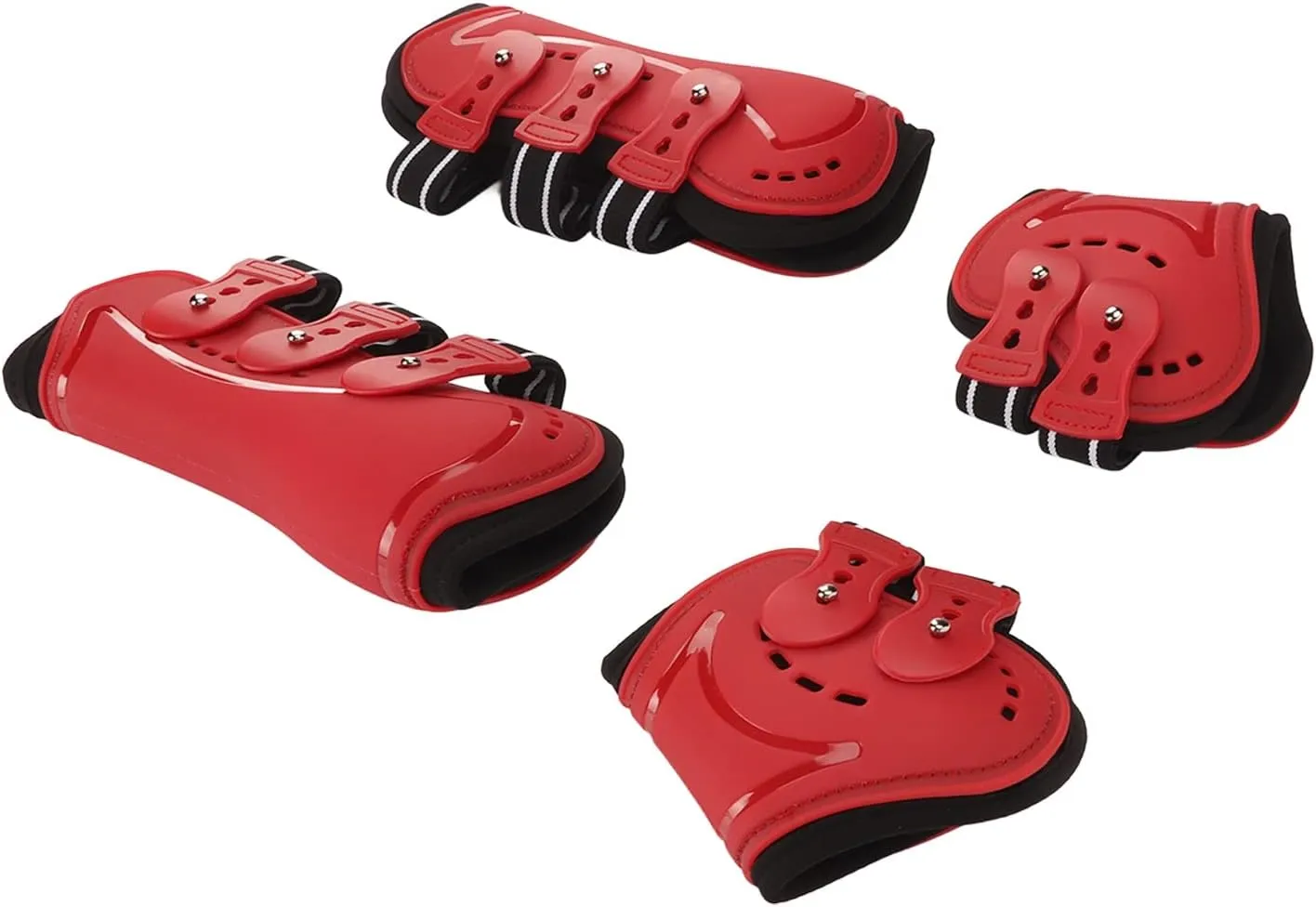 Horse Front and Rear Protective Boot, Fit Double Elastic Straps Ventilation Holes Soft Shock Absorbing Horse Leg Protector