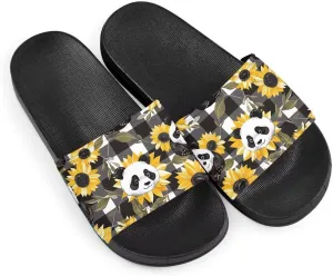 Howilath Blue Butterfly Print Summer Slide Slippers for Men Women Kid, Sunflower Colorful Tie-dye Animals House Slippers Slide Sandal Non-Slip Light Weight