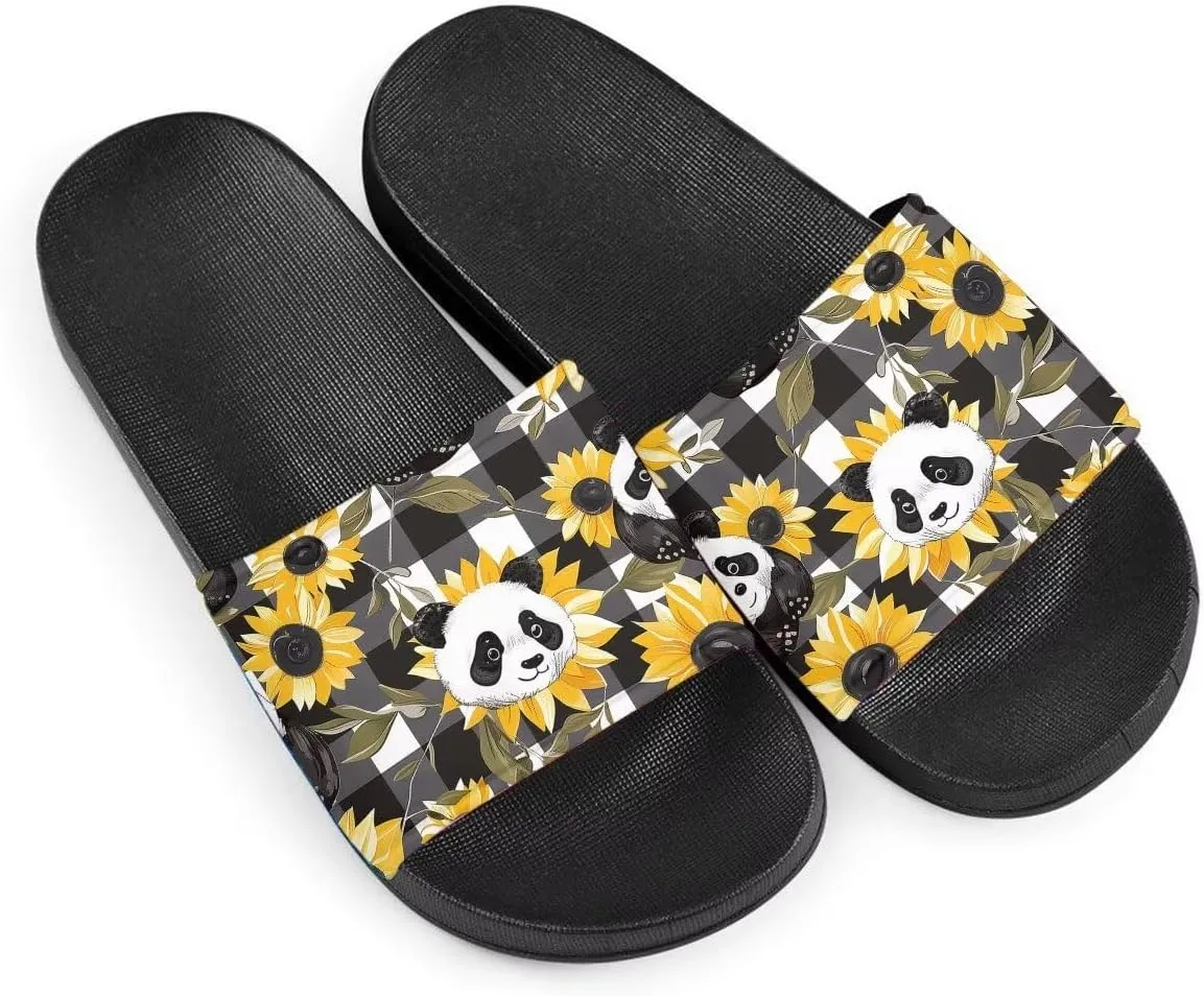 Howilath Blue Butterfly Print Summer Slide Slippers for Men Women Kid, Sunflower Colorful Tie-dye Animals House Slippers Slide Sandal Non-Slip Light Weight