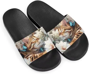 Howilath Cute Animals Pattern Summer Slide Slippers for Women Kids, Soft Sole Non-Slip Open Toe Slippers Slide Sandal
