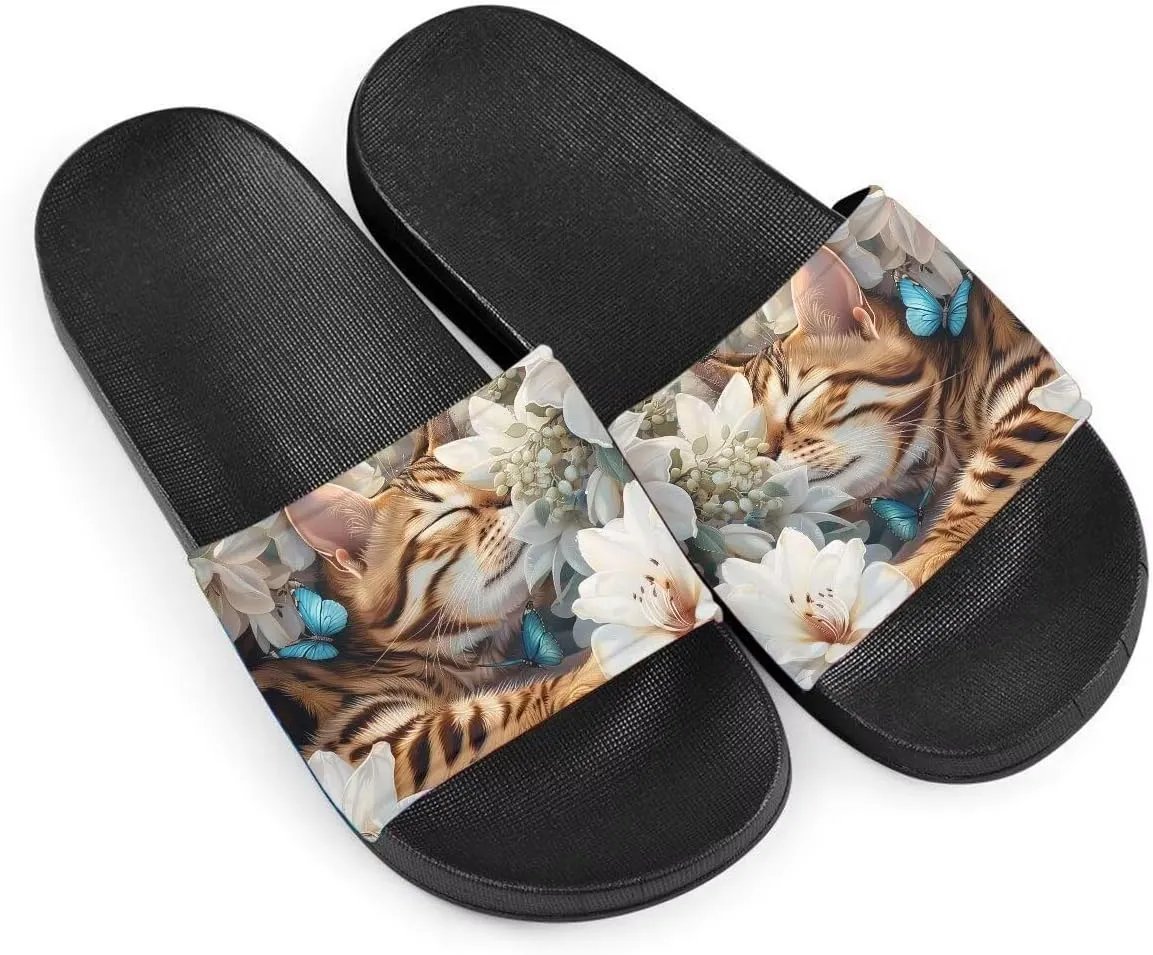 Howilath Cute Animals Pattern Summer Slide Slippers for Women Kids, Soft Sole Non-Slip Open Toe Slippers Slide Sandal