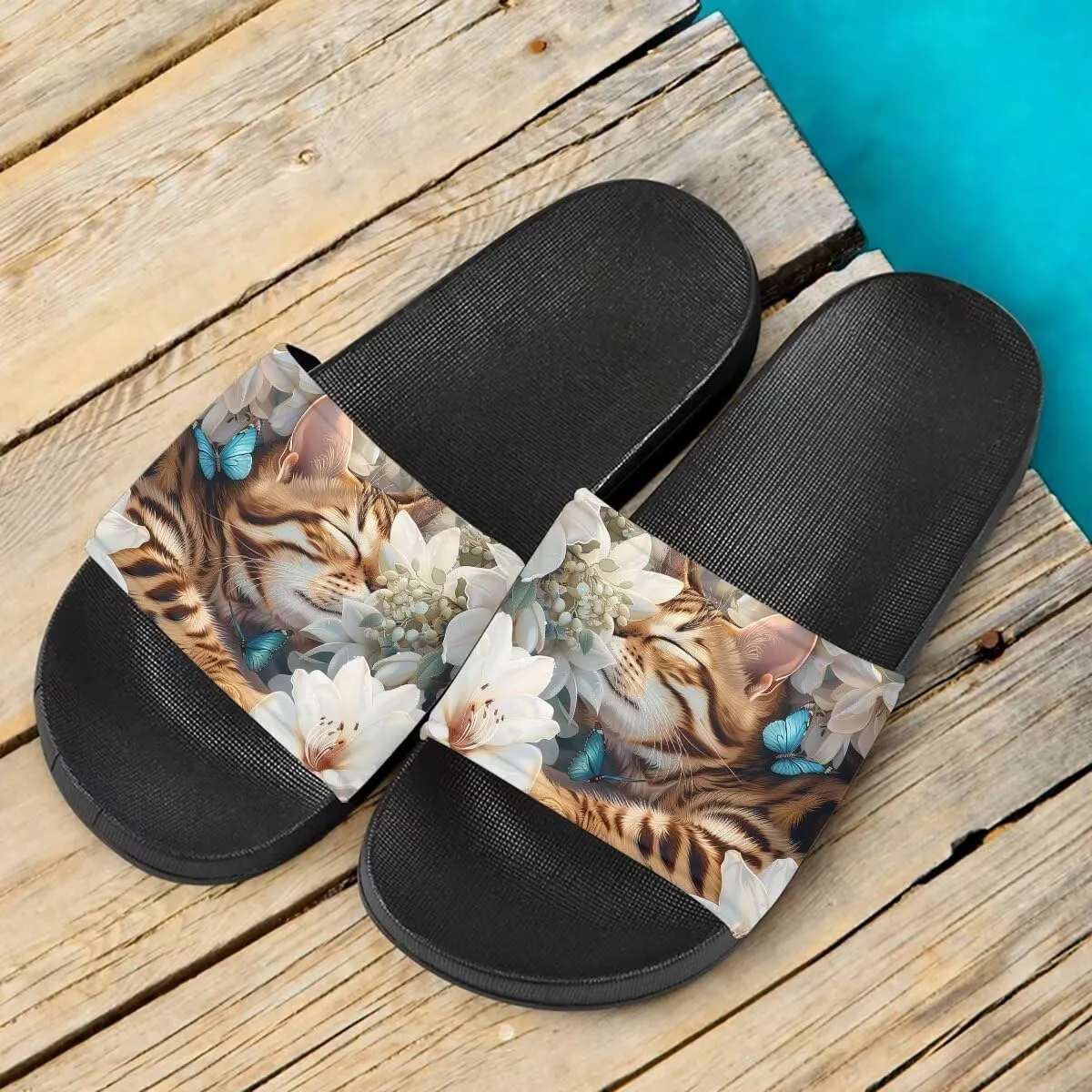 Howilath Cute Animals Pattern Summer Slide Slippers for Women Kids, Soft Sole Non-Slip Open Toe Slippers Slide Sandal
