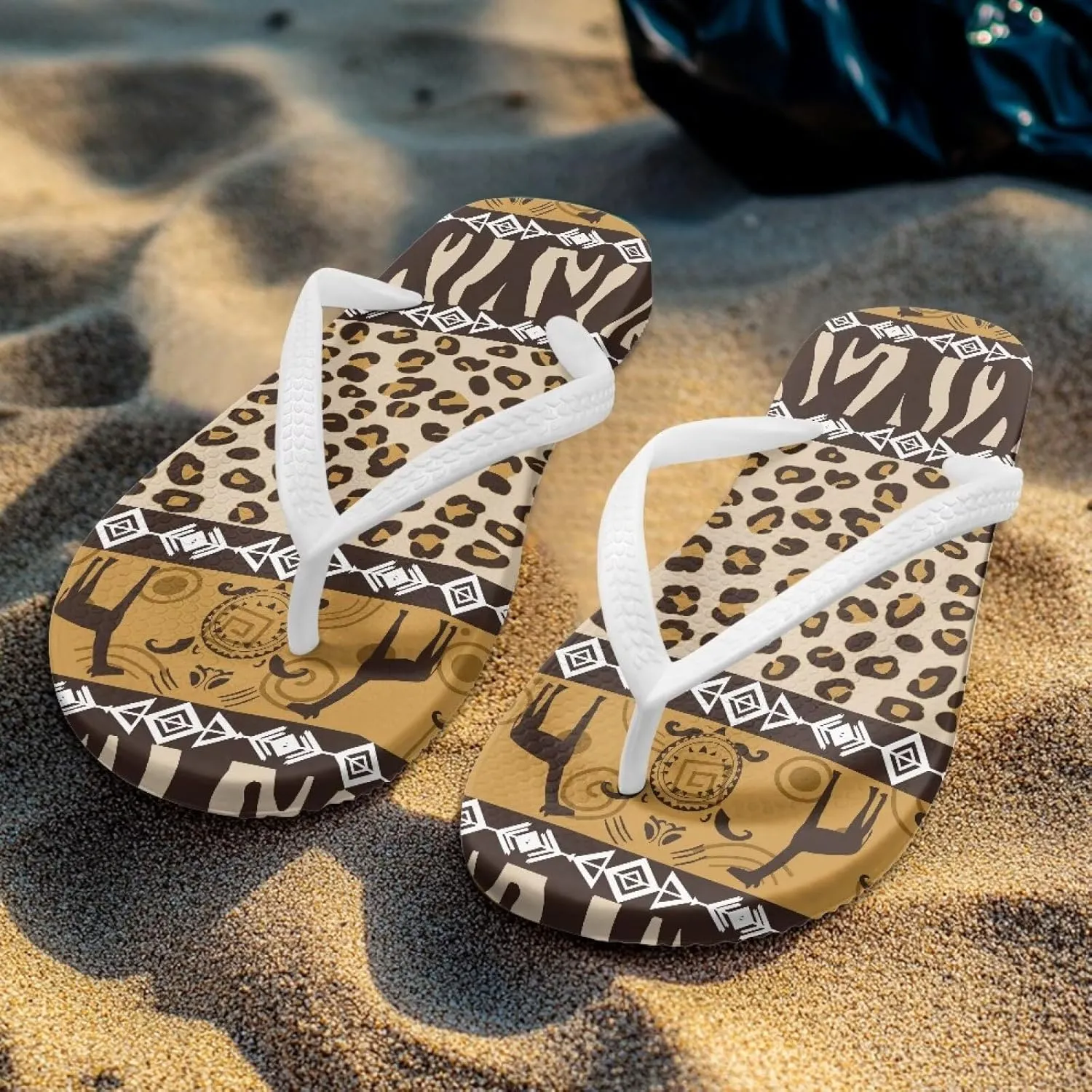 Howilath Gothic Skull Print Women Flip Flops Pool Beach Thong Sandals Soft Bathroom Shower Shoes with Arch Support