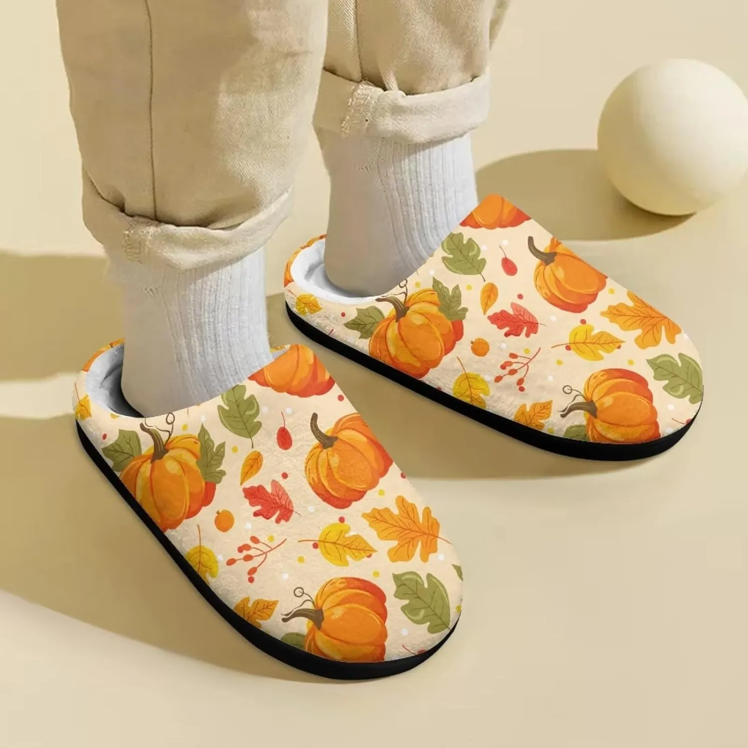 Howilath Maple Leaves Print Unisex Big Kids Little Kids Slippers with Non-slip Rubber Sole for Big Boys Girls