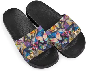 Howilath Novelty Animals Pattern Women's Slide Sandals, Casual Soft Sole Open Toe Non-Slip Single Band Slide Sandals
