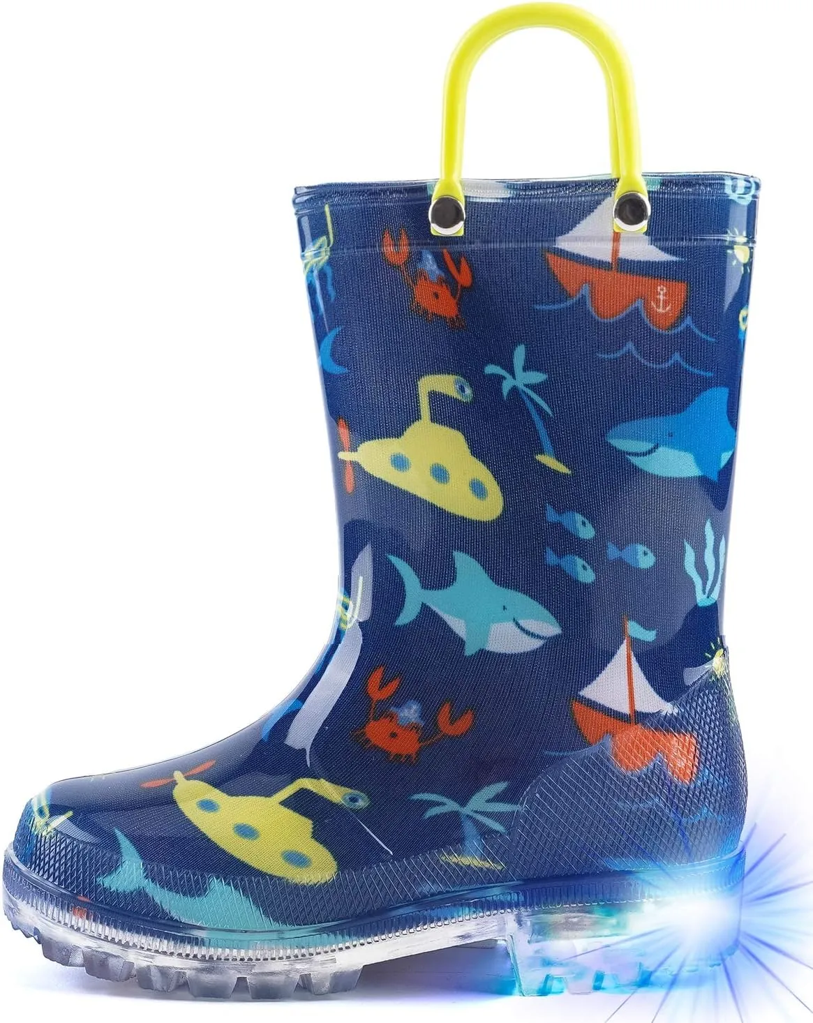 HugRain Light Up Rain Boots for Little Kids