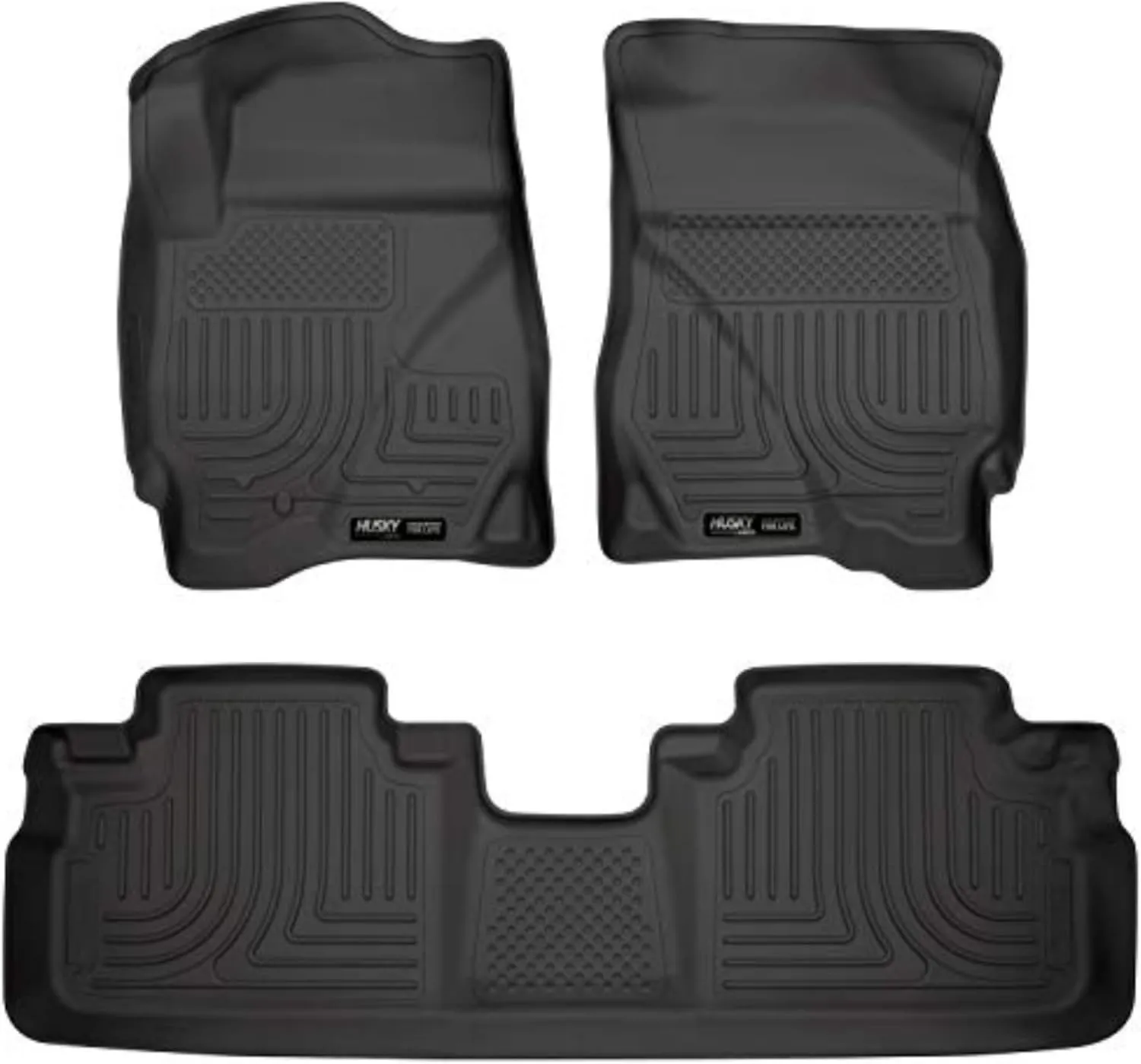 Husky Liners Weatherbeater Floor Mats | Fits 2009 - 2012 Ford Escape; 2009 - 2011 Mazda Tribute & Mercury Mariner | Front & 2nd Row, 3-pc Black - 98351