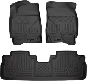 Husky Liners Weatherbeater Floor Mats | Fits 2009 - 2012 Ford Escape; 2009 - 2011 Mazda Tribute & Mercury Mariner | Front & 2nd Row, 3-pc Black - 98351