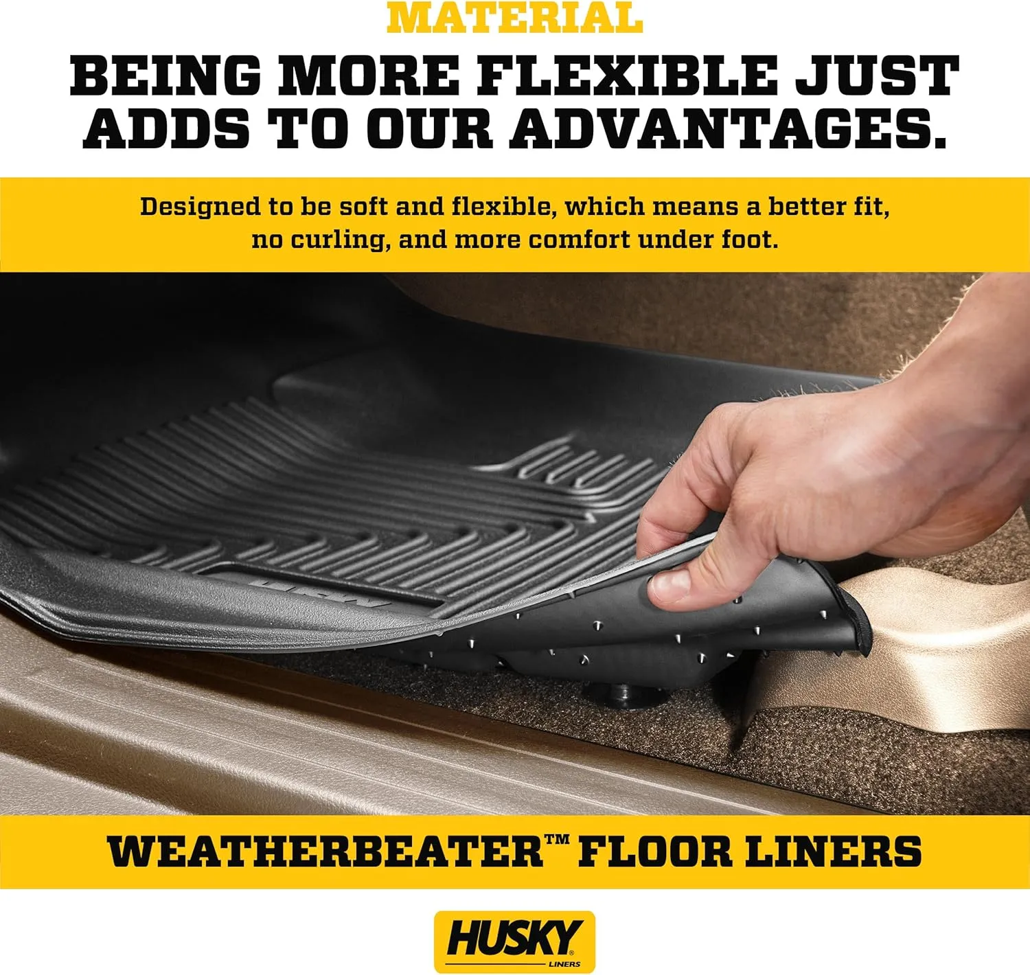 Husky Liners Weatherbeater Floor Mats | Fits 2011-2017 Ford Expedition (incl. 15-17 EL Platinum); 2011-2015 Lincoln Navigator Base; 2011-2017 Navigator L/Reserve/Select | Front Row, 2-pc Black - 18371