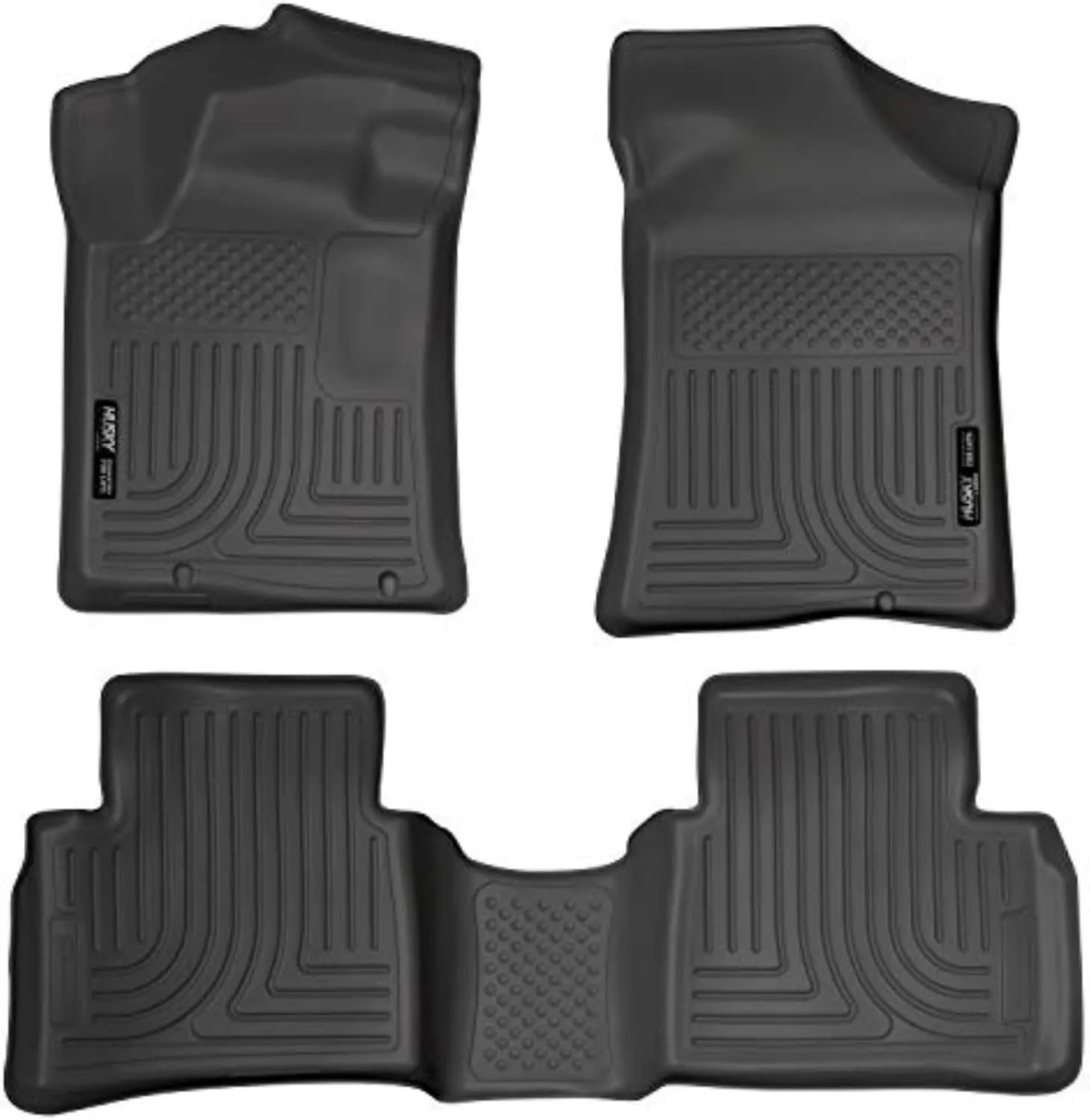 Husky Liners Weatherbeater Floor Mats | Fits 2013-2018 Nissan Altima | Front & 2nd Row, 3-pc Black - 99641