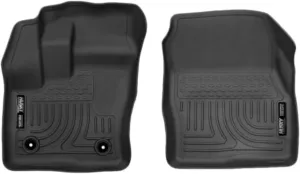 Husky Liners Weatherbeater Floor Mats | Fits 2014-2019 Ford Transit Connect Mini Passenger Van All Models w/Carpet Flooring | Front Row, 2-pc Black - 18321