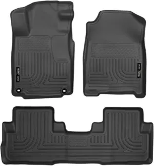 Husky Liners Weatherbeater Floor Mats | Fits 2015-2016 Honda CR-V | Front & 2nd Row, 3-pc Black - 98471