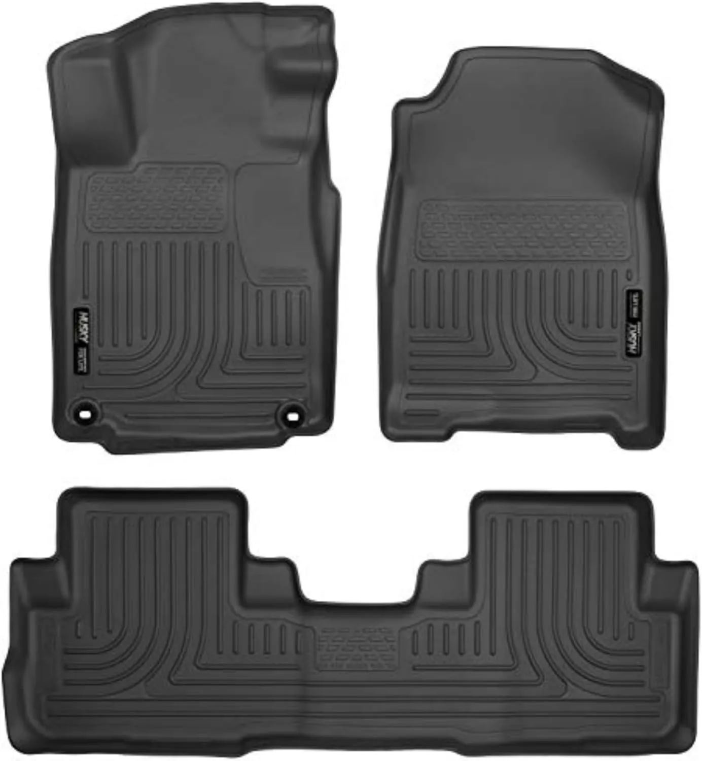 Husky Liners Weatherbeater Floor Mats | Fits 2015-2016 Honda CR-V | Front & 2nd Row, 3-pc Black - 98471
